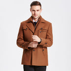 Abrigo lana hombre premium corte estructurado solapas amplias elegante - Darius
