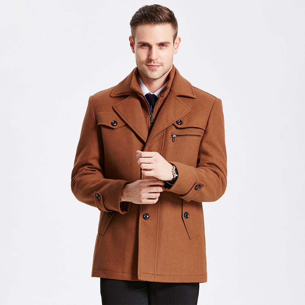 Abrigo lana hombre premium corte estructurado solapas amplias elegante - Darius