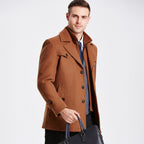 Abrigo lana hombre premium corte estructurado solapas amplias elegante - Darius