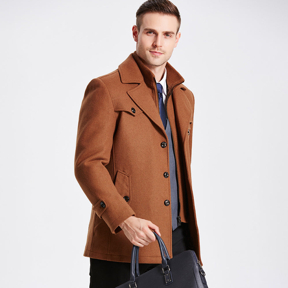 Abrigo lana hombre premium corte estructurado solapas amplias elegante - Darius