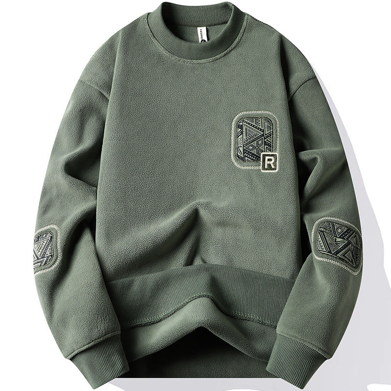 Pullover para hombre con cuello redondo y parches decorativos - Bjornik