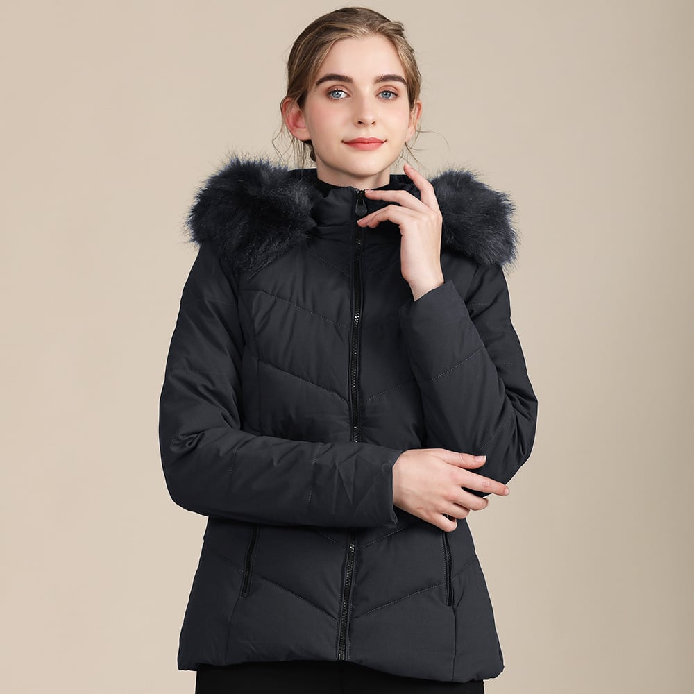 Chaqueta para mujer acolchada con capucha afelpada - Nerise