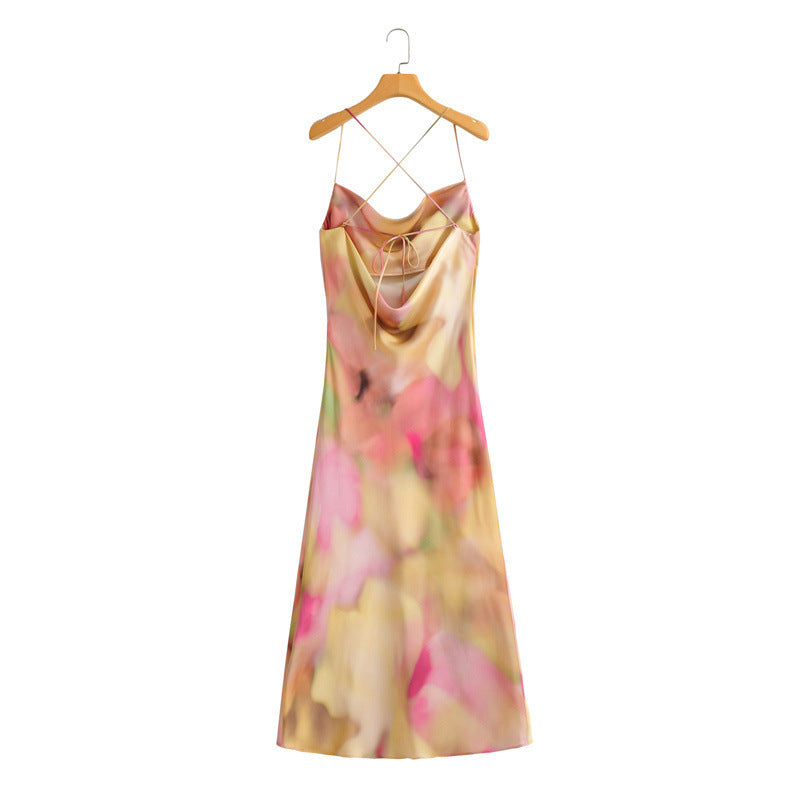 Vestido largo para mujer con tirantes finos y escote - Elinor