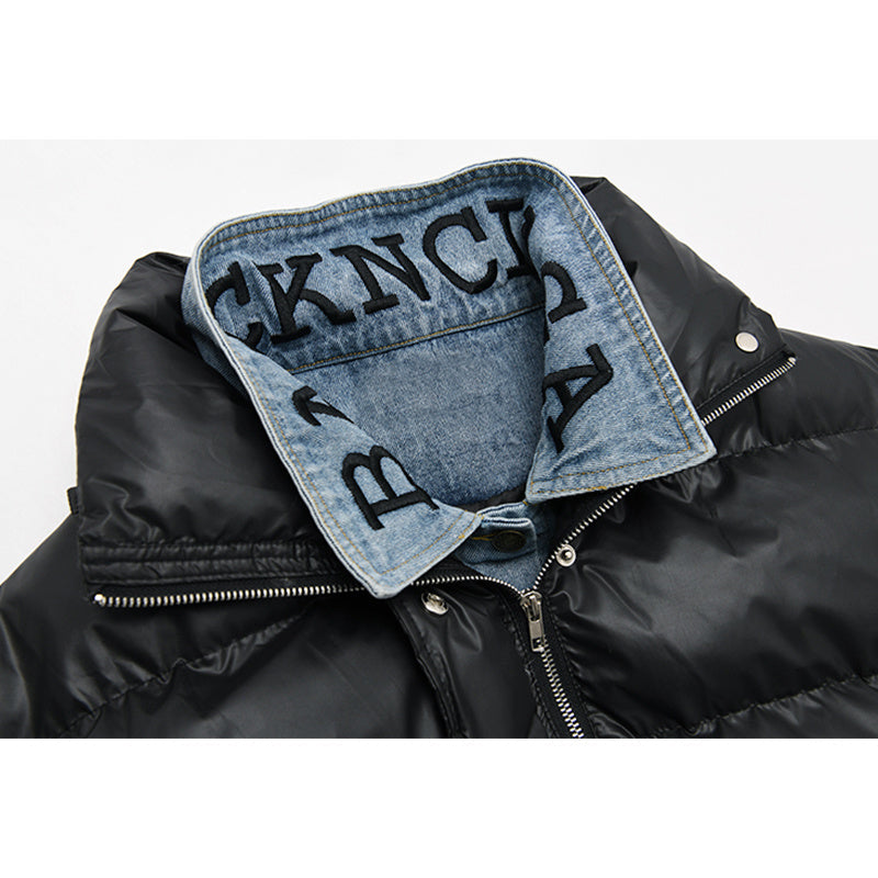 Chaqueta acolchada hombre detalles denim puños elásticos cordón ajustable urbana - Arvid