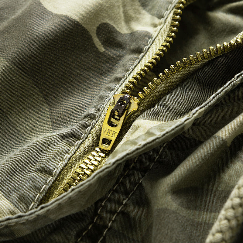 Shorts cargo camuflaje con bolsillos laterales para hombre - Carson