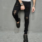 Pantalones vaqueros hombre denim rasgado estilo pitillo - Iván