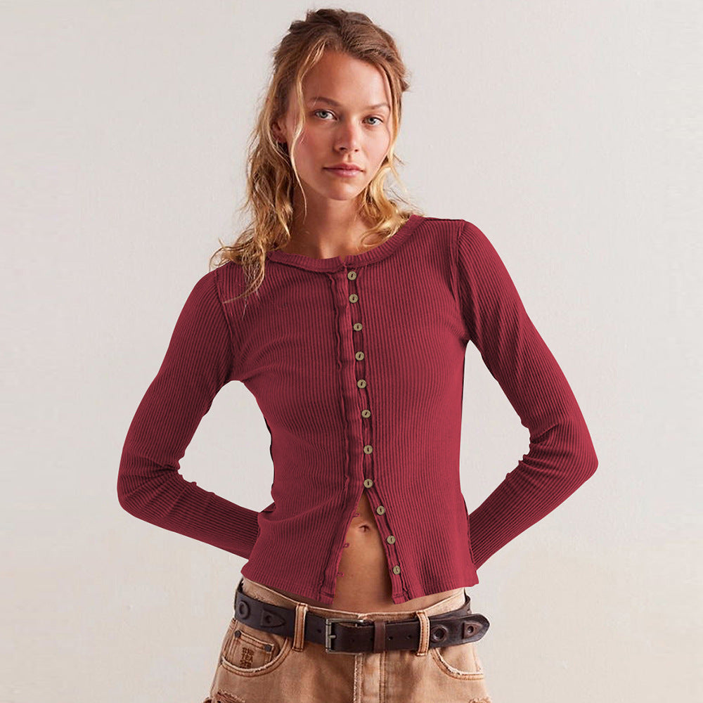 Cardigan para mujer efecto canalé con botones - Seliane