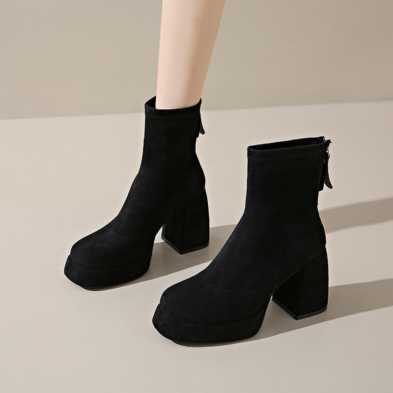Botines de tacón para mujer con cremallera - Eirl