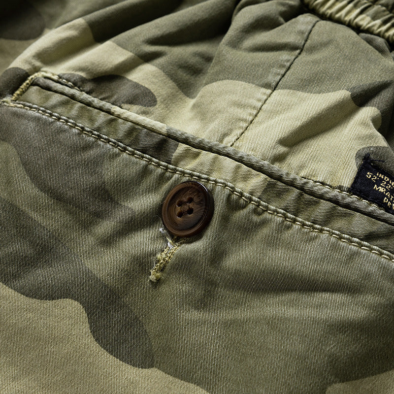 Shorts cargo camuflaje con bolsillos laterales para hombre - Carson