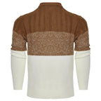 Giam - Jersey casual de manga larga de punto con bloques de color para hombre
