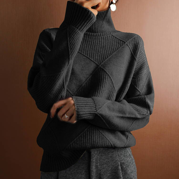 Jersey de punto cuello alto holgado para mujer - Yrsa