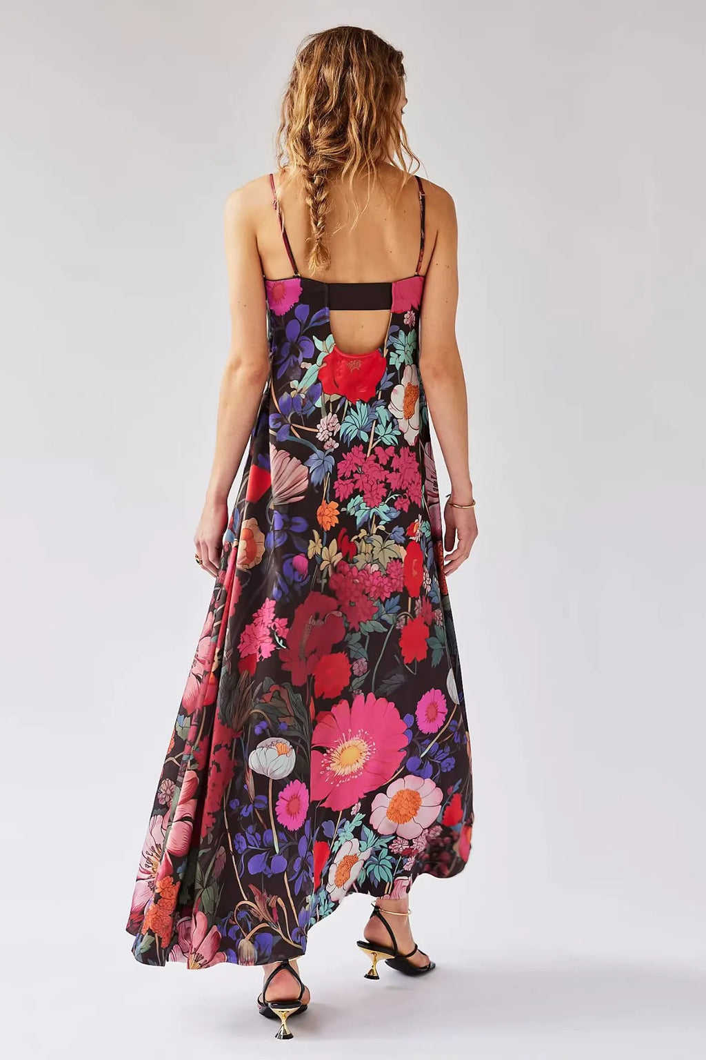 Vestido largo mujer estampado floral cintura alta corte A - Althea