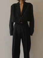 Blazer cropped de mujer estilo sastre - Selina
