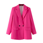 Blazer cruzada mujer corte recto solapas de pico - Greta