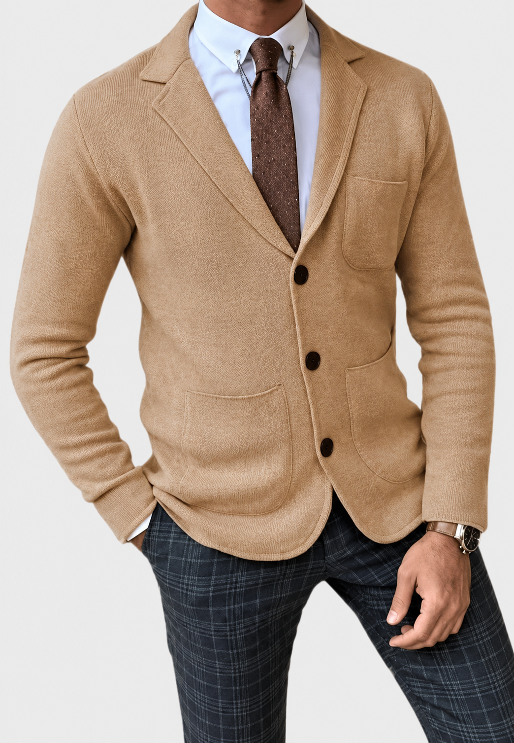 Blazer de punto hombre solapas tres botones - Sverre