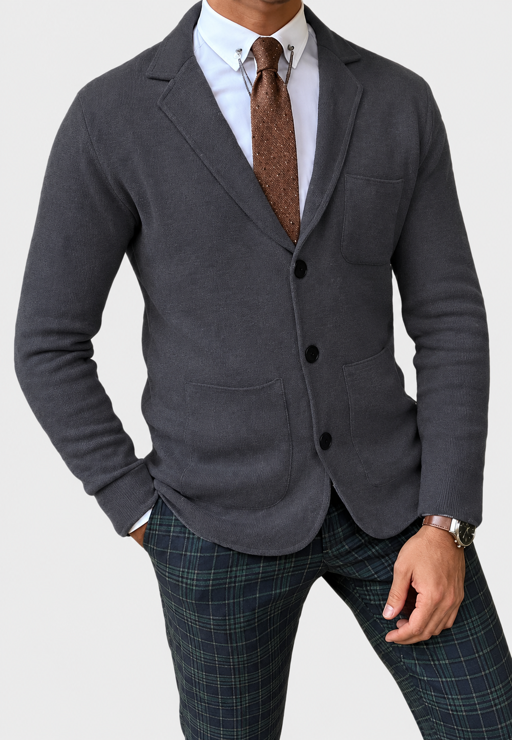 Blazer de punto hombre solapas tres botones - Sverre