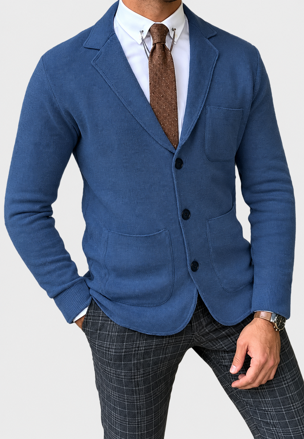Blazer de punto hombre solapas tres botones - Sverre