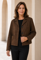 Blazer efecto ante para mujer con botones - Sarah