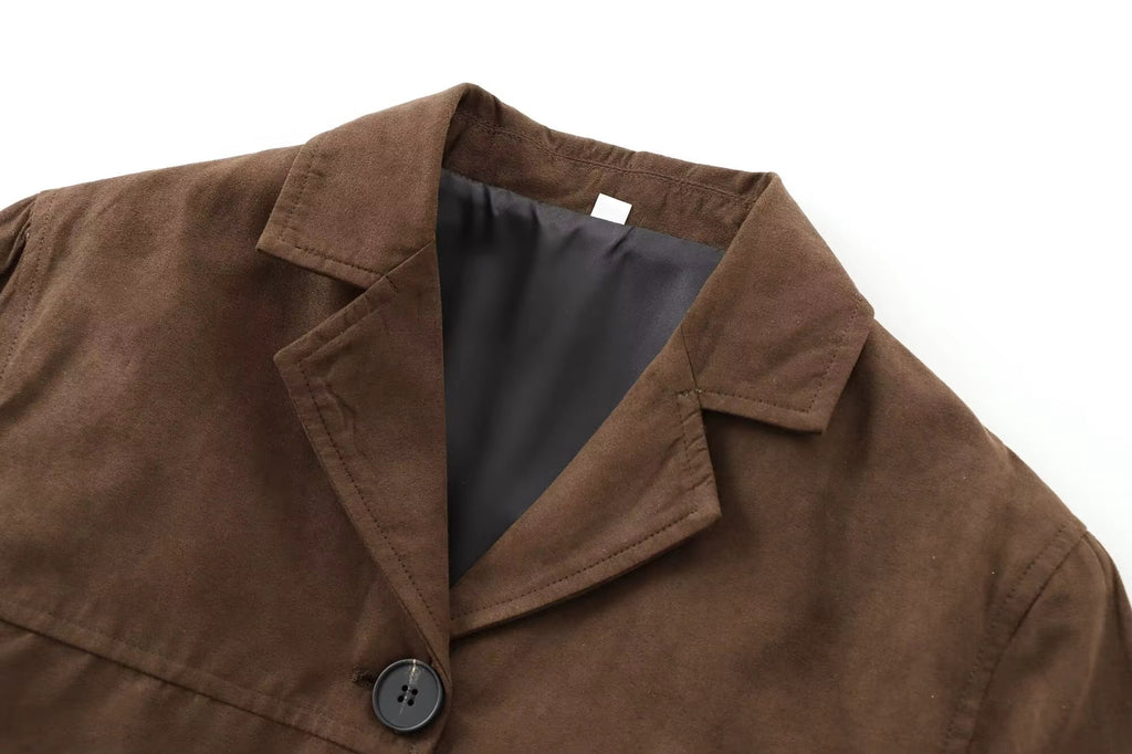 Blazer efecto ante para mujer con botones - Sarah