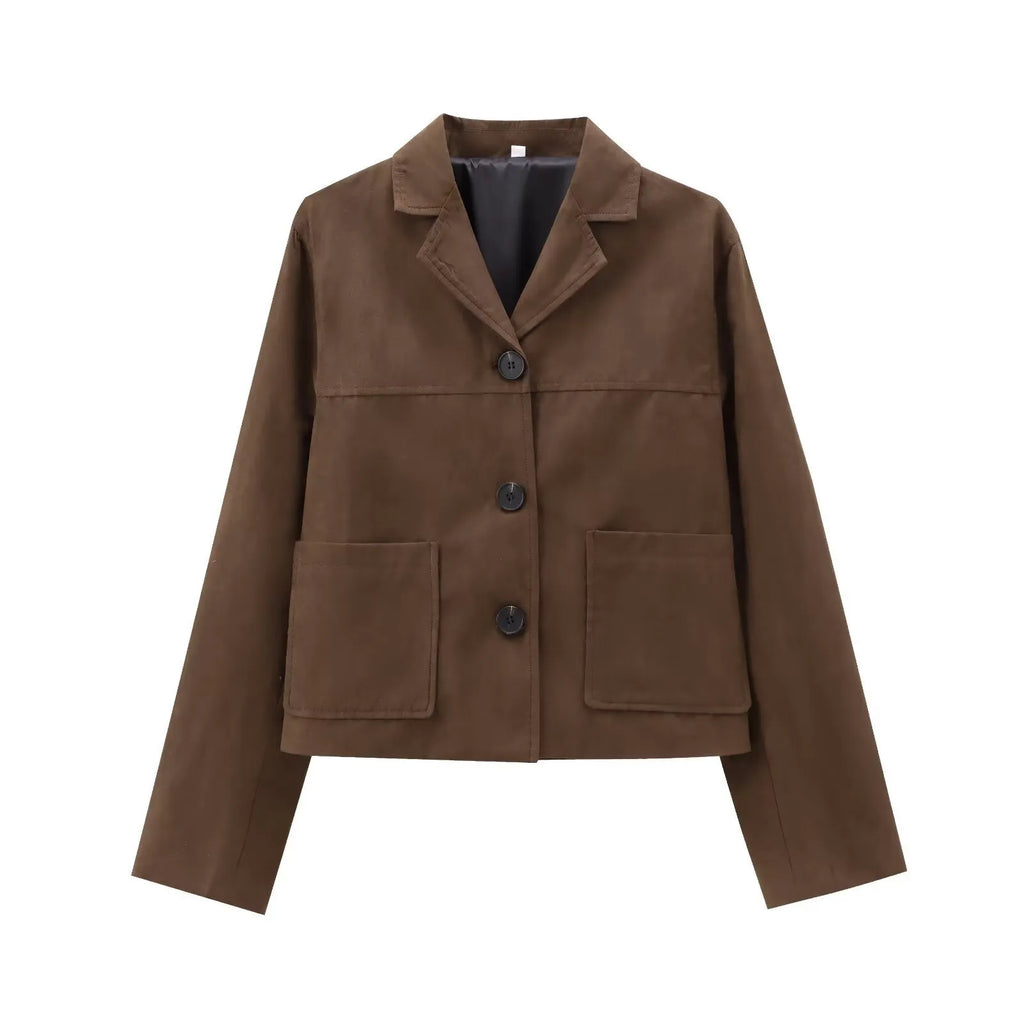 Blazer efecto ante para mujer con botones - Sarah