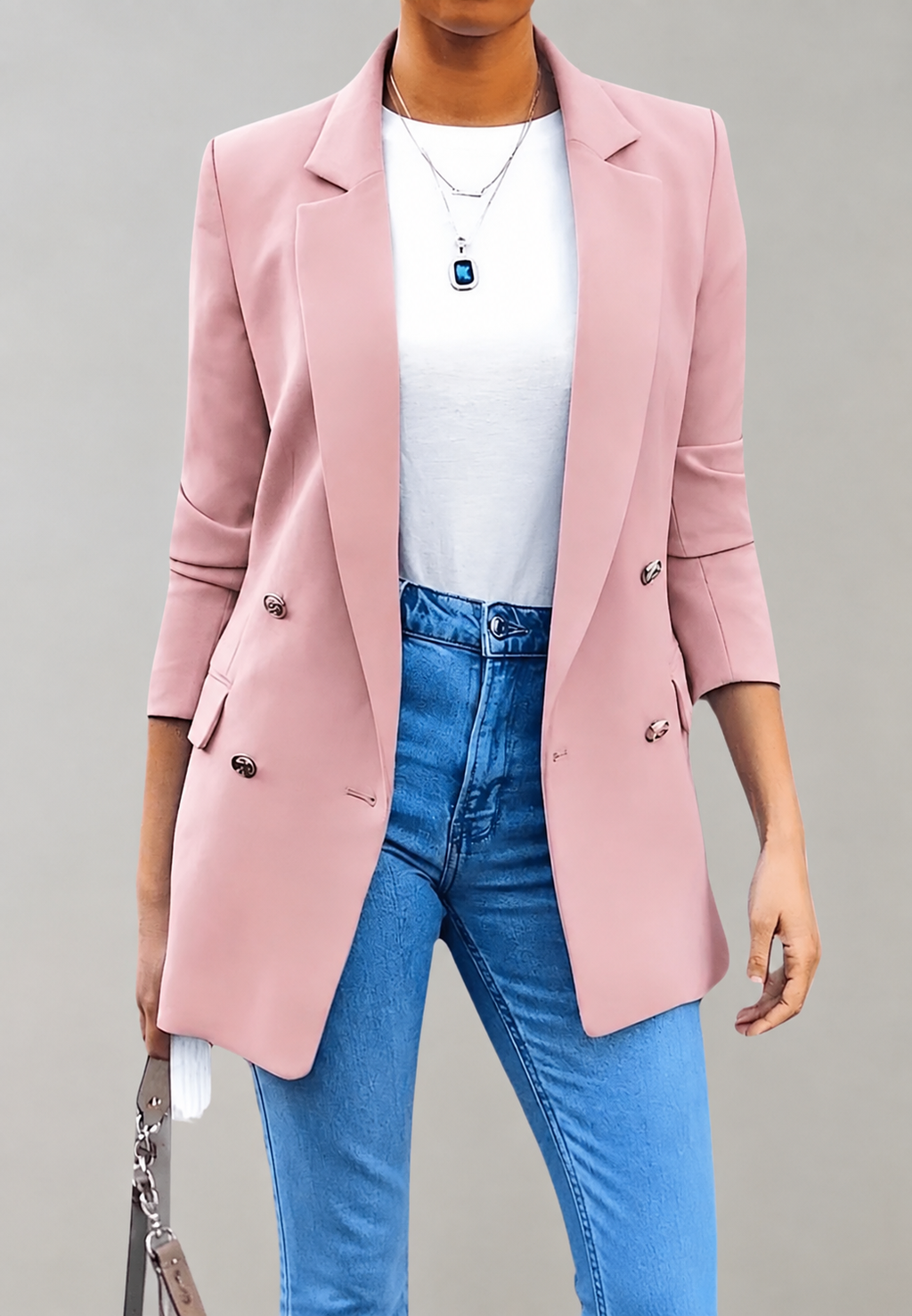 Blazer largo mujer doble botonadura solapas - Greta