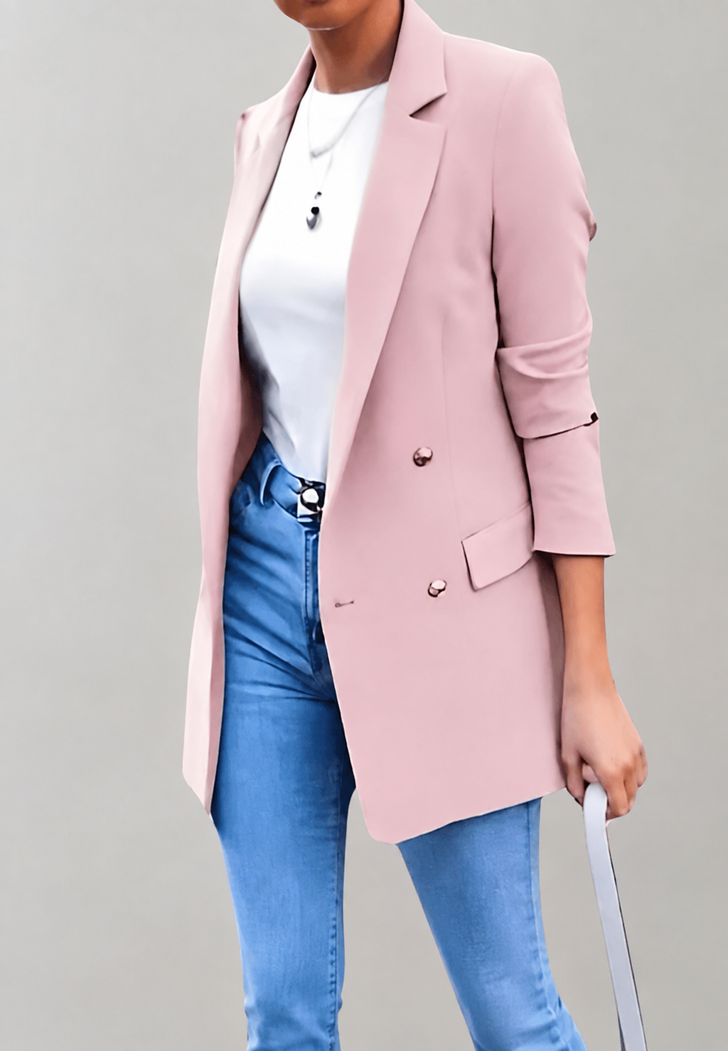 Blazer largo mujer doble botonadura solapas - Greta