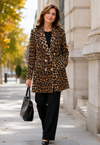 Blazer largo para mujer con estampado de leopardo - Luise