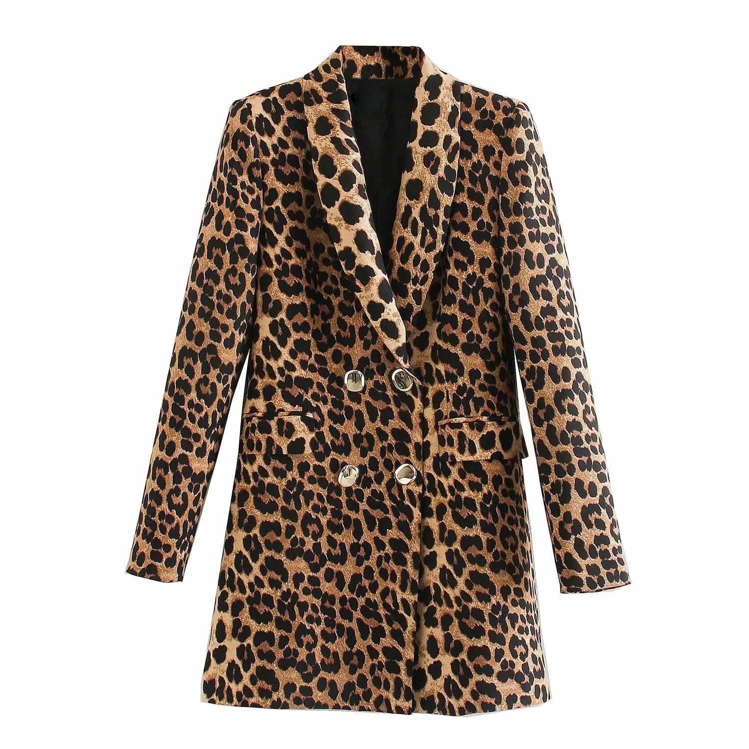 Blazer largo para mujer con estampado de leopardo - Luise