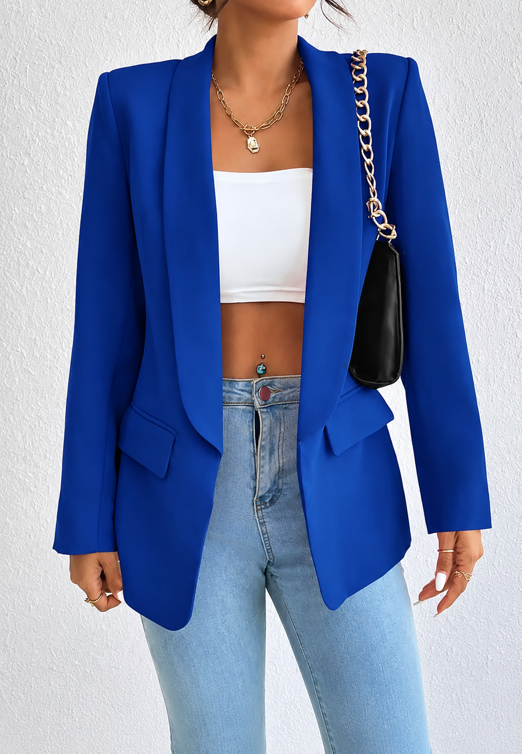 Blazer mujer corte recto solapas bolsillos - Nora
