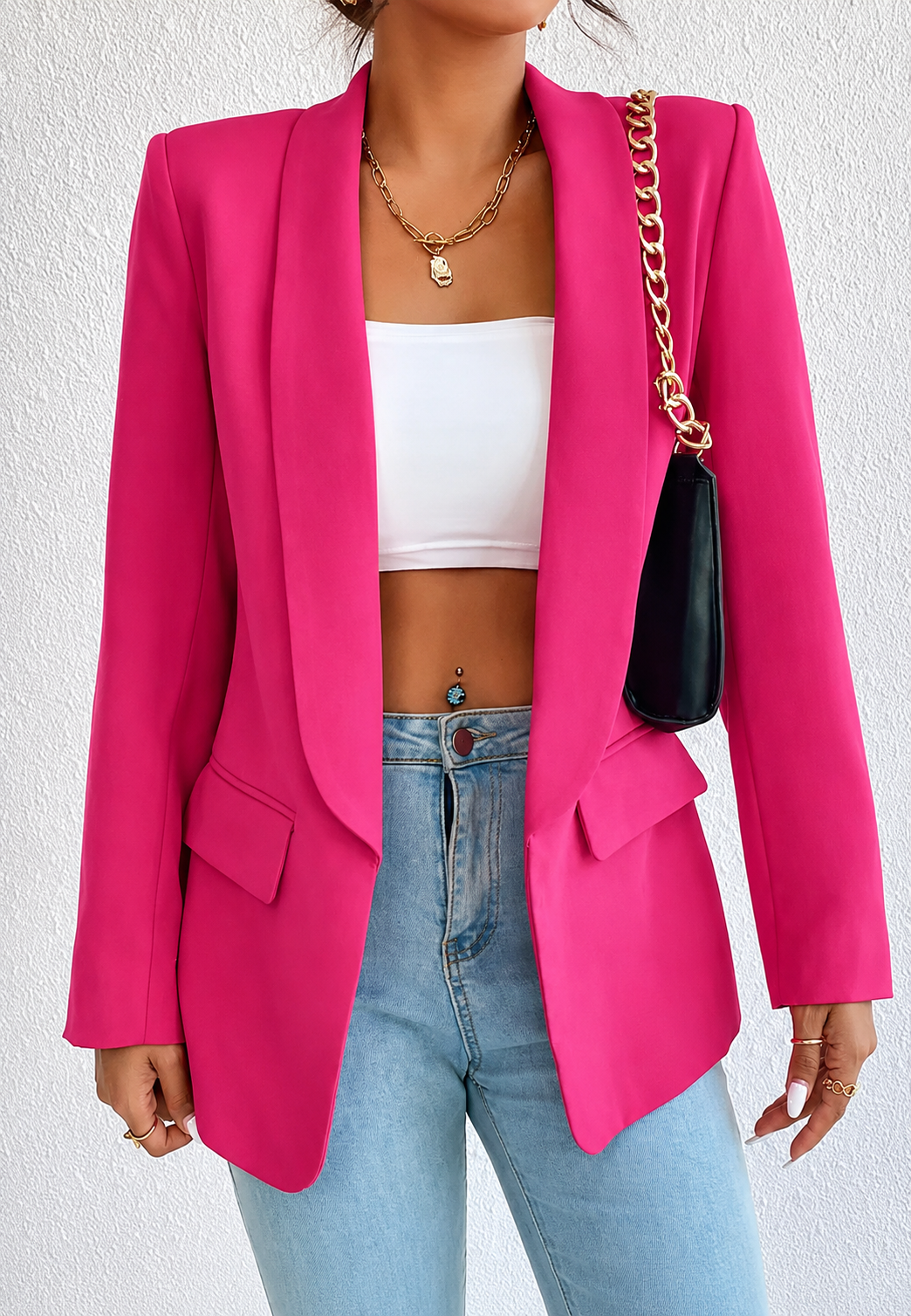 Blazer mujer corte recto solapas bolsillos - Nora