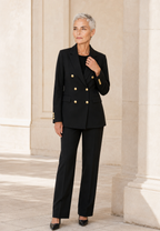 Blazer mujer doble botonadura solapas botones metálicos - Britta