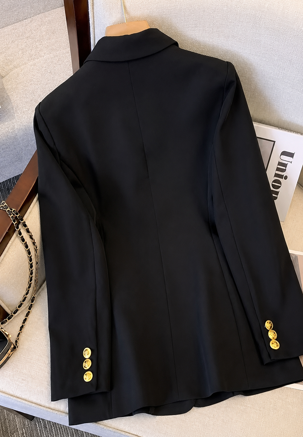 Blazer mujer doble botonadura solapas botones metálicos - Britta