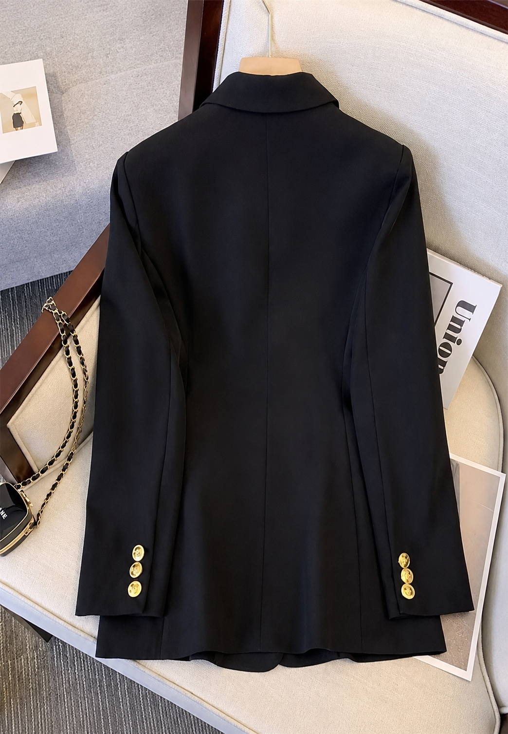 Blazer mujer doble botonadura solapas botones metálicos - Britta