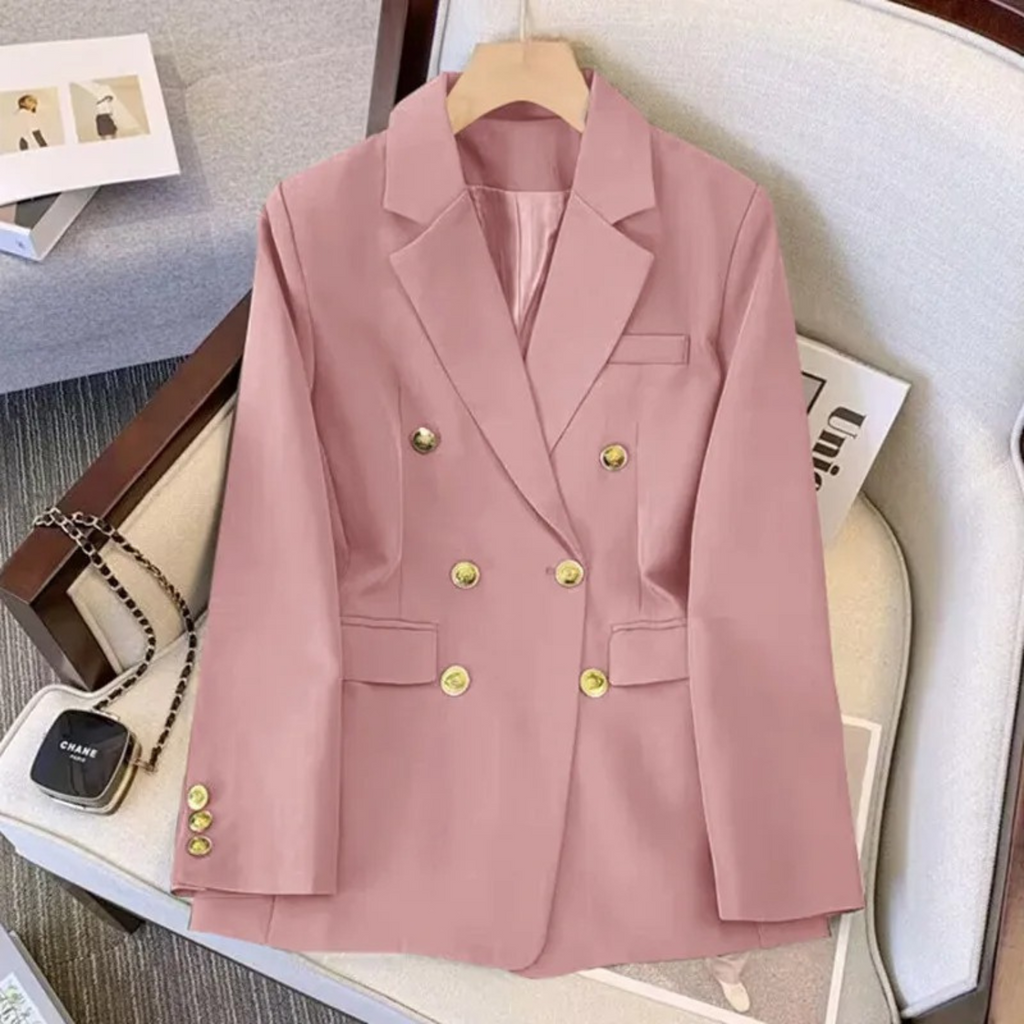 Blazer mujer doble botonadura solapas botones metálicos - Britta