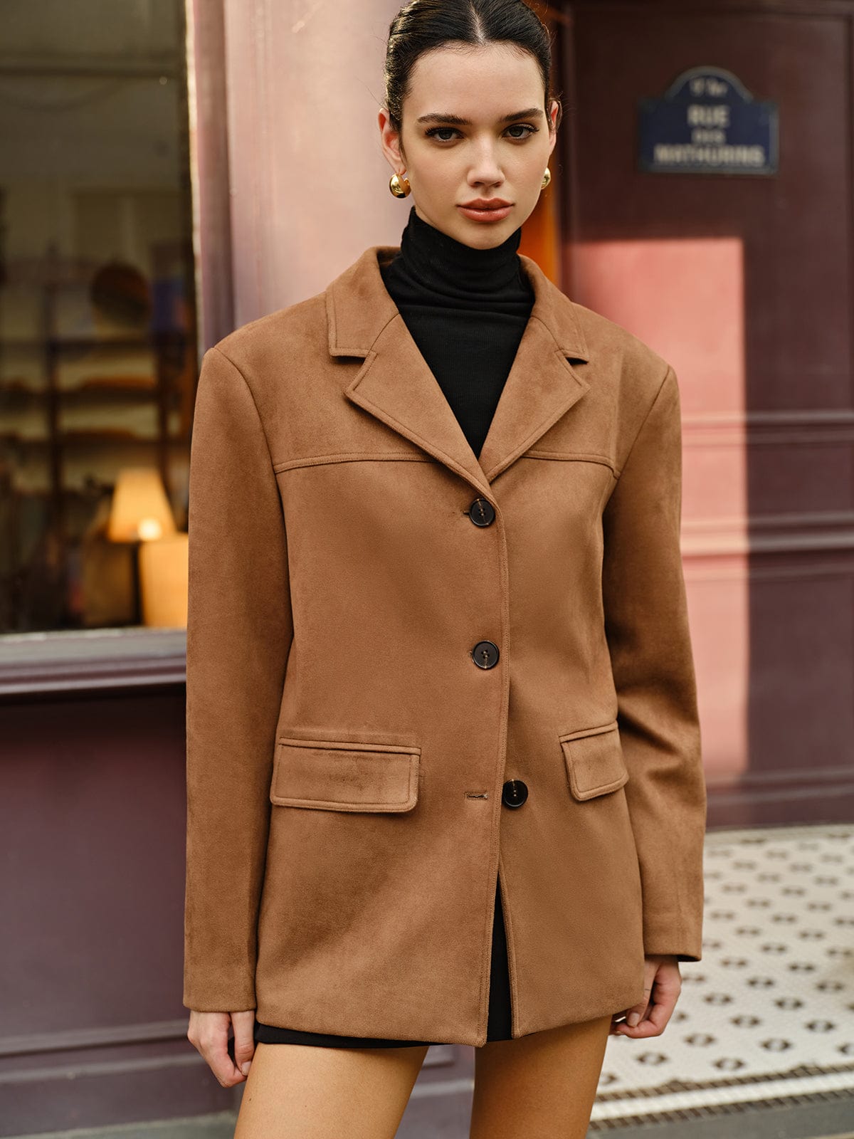 Blazer mujer efecto ante corte recto bolsillos con solapa - Silke
