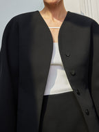 Blazer mujer sin solapa corte recto detalle botones - Sofie