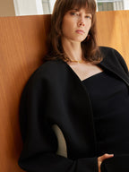 Blazer mujer sin solapa corte recto detalle botones - Sofie