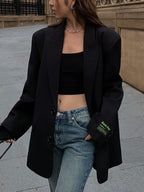 Blazer oversize mujer cierre de dos botones elegante - Lorelei