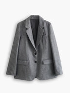 Blazer gris oversize para mujer con dos botones - Jana