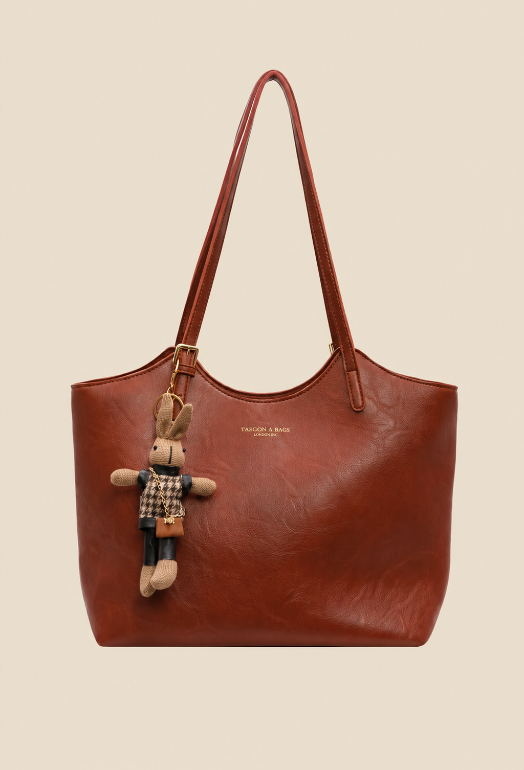 Bolso shopper mujer piel vegana con colgante