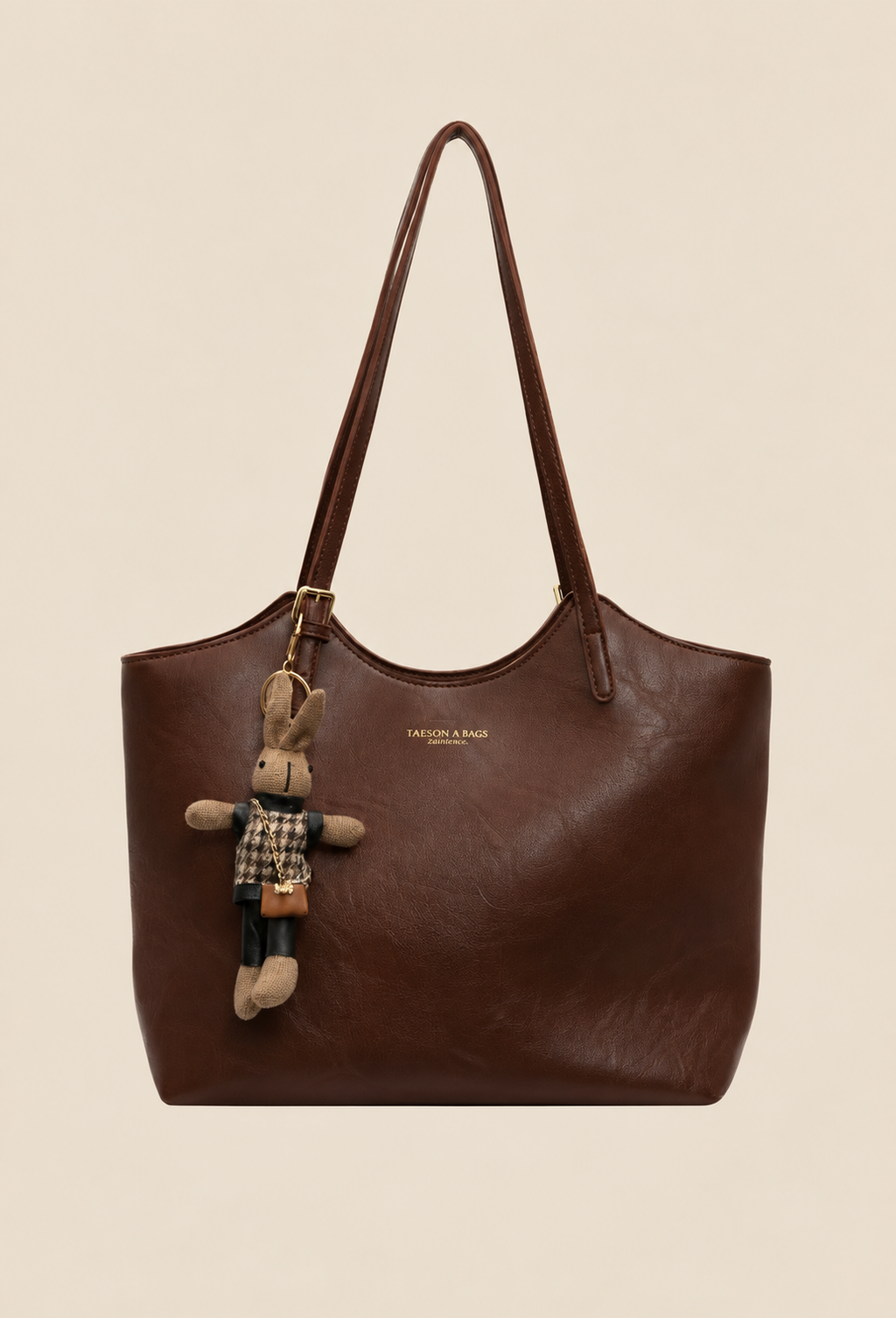 Bolso shopper mujer piel vegana con colgante