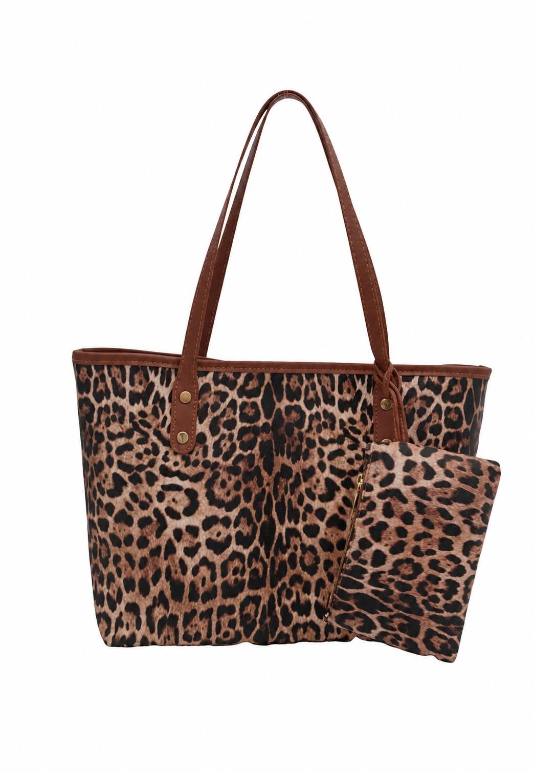Bolso shopper mujer estampado leopardo asas largas