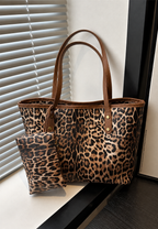 Bolso shopper mujer estampado leopardo asas largas
