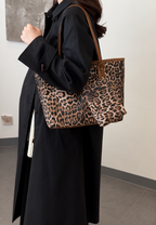 Bolso shopper mujer estampado leopardo asas largas