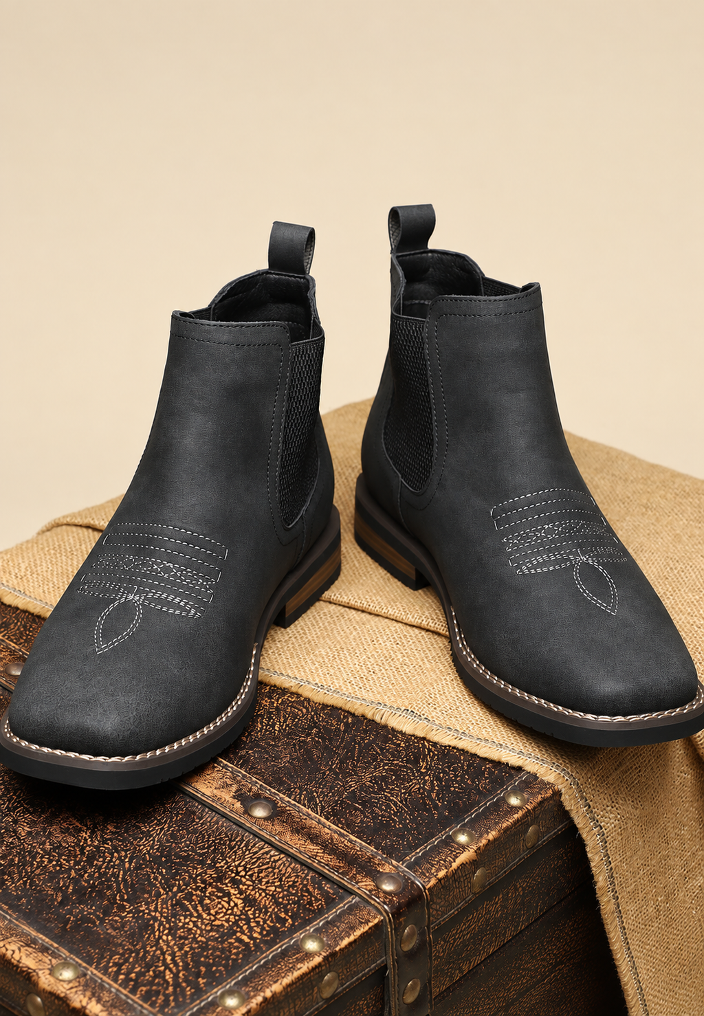 Botas de hombre efecto piel con elásticos laterales - Eirik