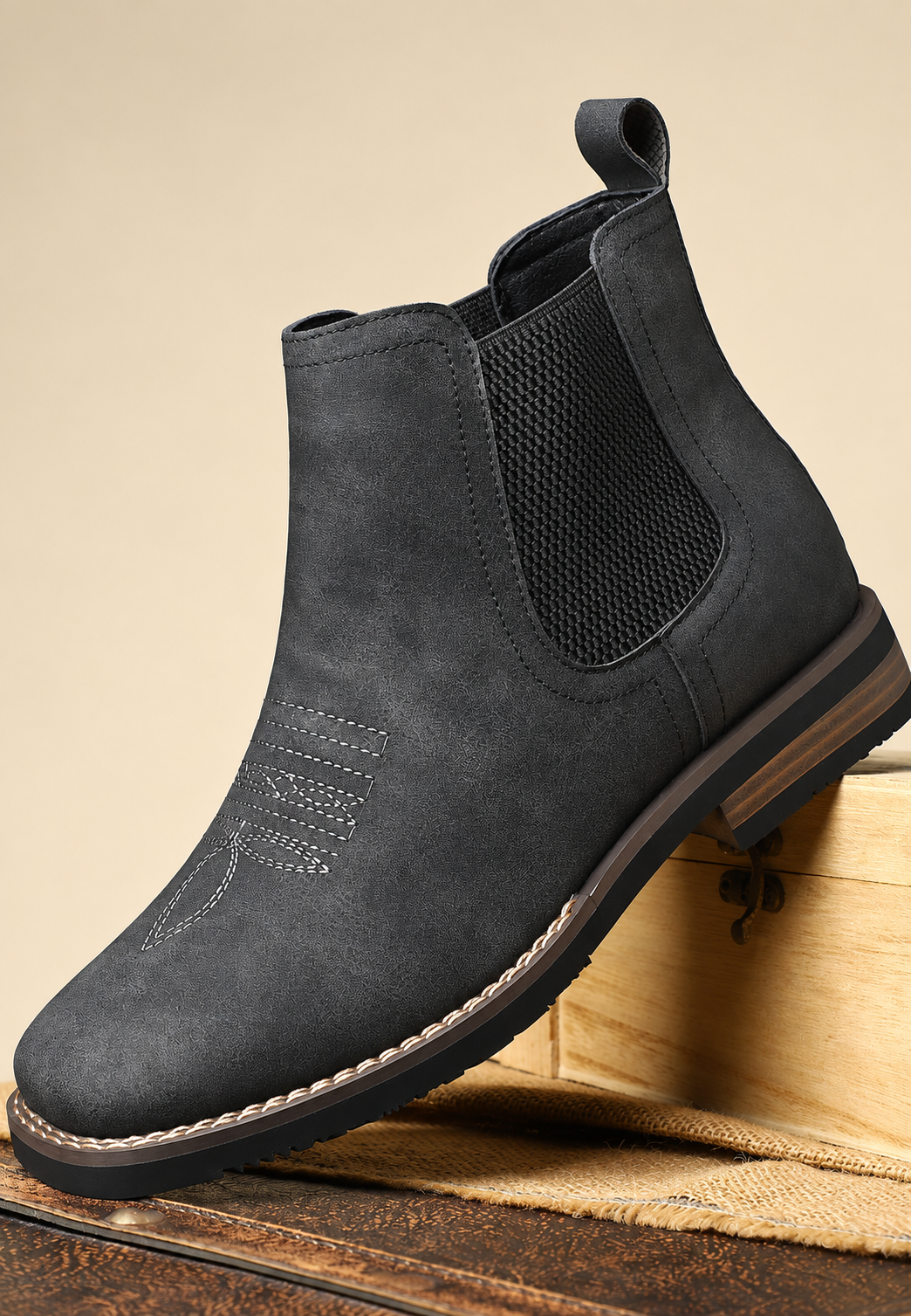 Botas de hombre efecto piel con elásticos laterales - Eirik