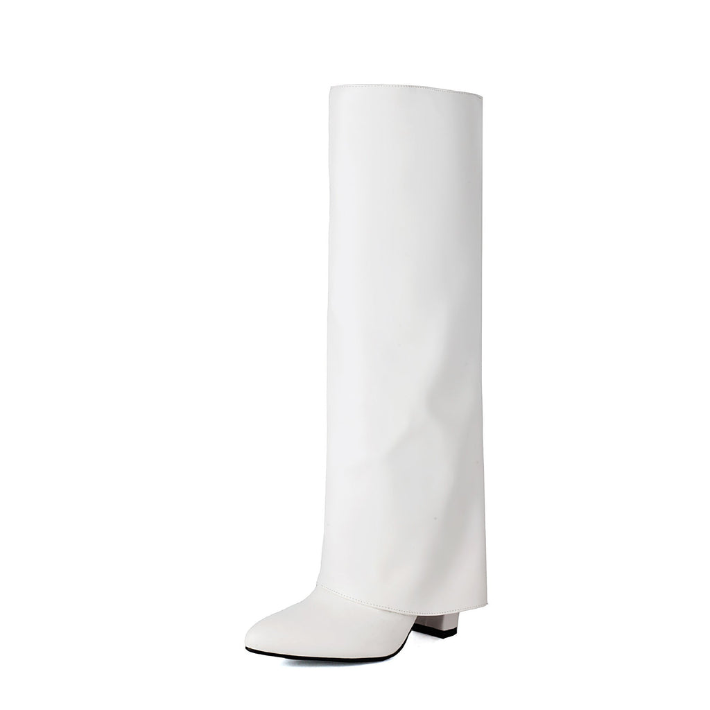 Botas altas mujer caña ancha tacón bloque - Yvette