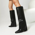 Botas altas mujer caña ancha tacón bloque - Yvette