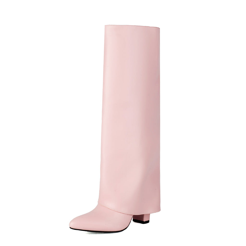 Botas altas mujer caña ancha tacón bloque - Yvette