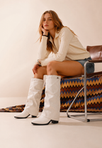 Botas altas mujer estilo hípico hebilla tacón bajo - Ariane